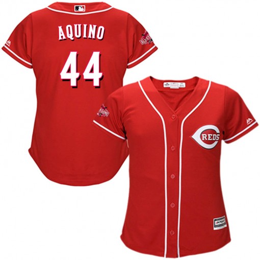 Reds #44 Aristides Aquino Red Alternate Women's Stitched MLB Jersey